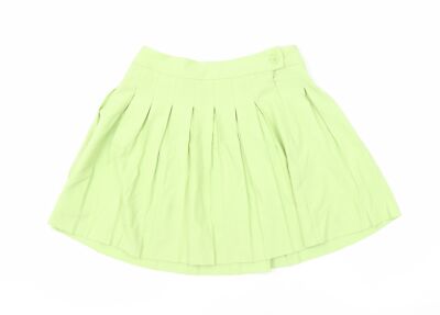 FB Sister Damen Minirock grün Polyester Größe L Reißverschluss - Plissee