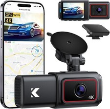 Kingslim D6-4K Dual Dash Cam WiFi  GPS 4K Night Vision, 24-Hour Parking Monitor