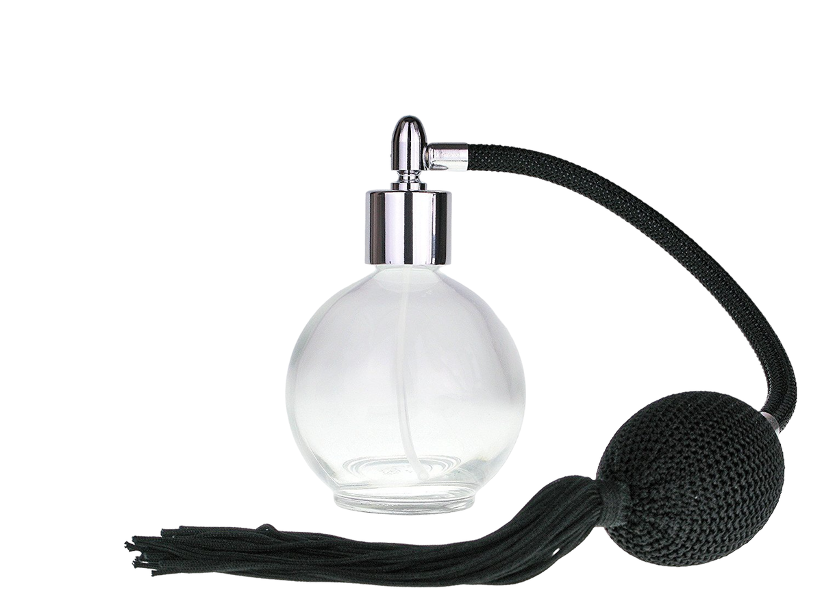 78ml Round Perfume Bottle Atomizer Black Tassel Pump, Funnel