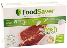 FoodSaver B005SIQKR6 Special Value Vacuum Seal Combo Pack 1-8" 4-11" Rolls 1P...