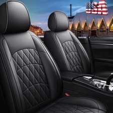 Black Pu Leather Seat Cover Pad Car Frontrear Cushions 5-seats Car Universal Us Black Pu Leather Seat Cover Pad Car Frontrear Cushions 5-seats Car Universal Us