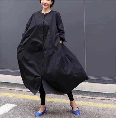 Lockeres Damen-Shirtkleid Übergröße Overknee japanisches lässiges langes Kleid - Bild 6 von 26