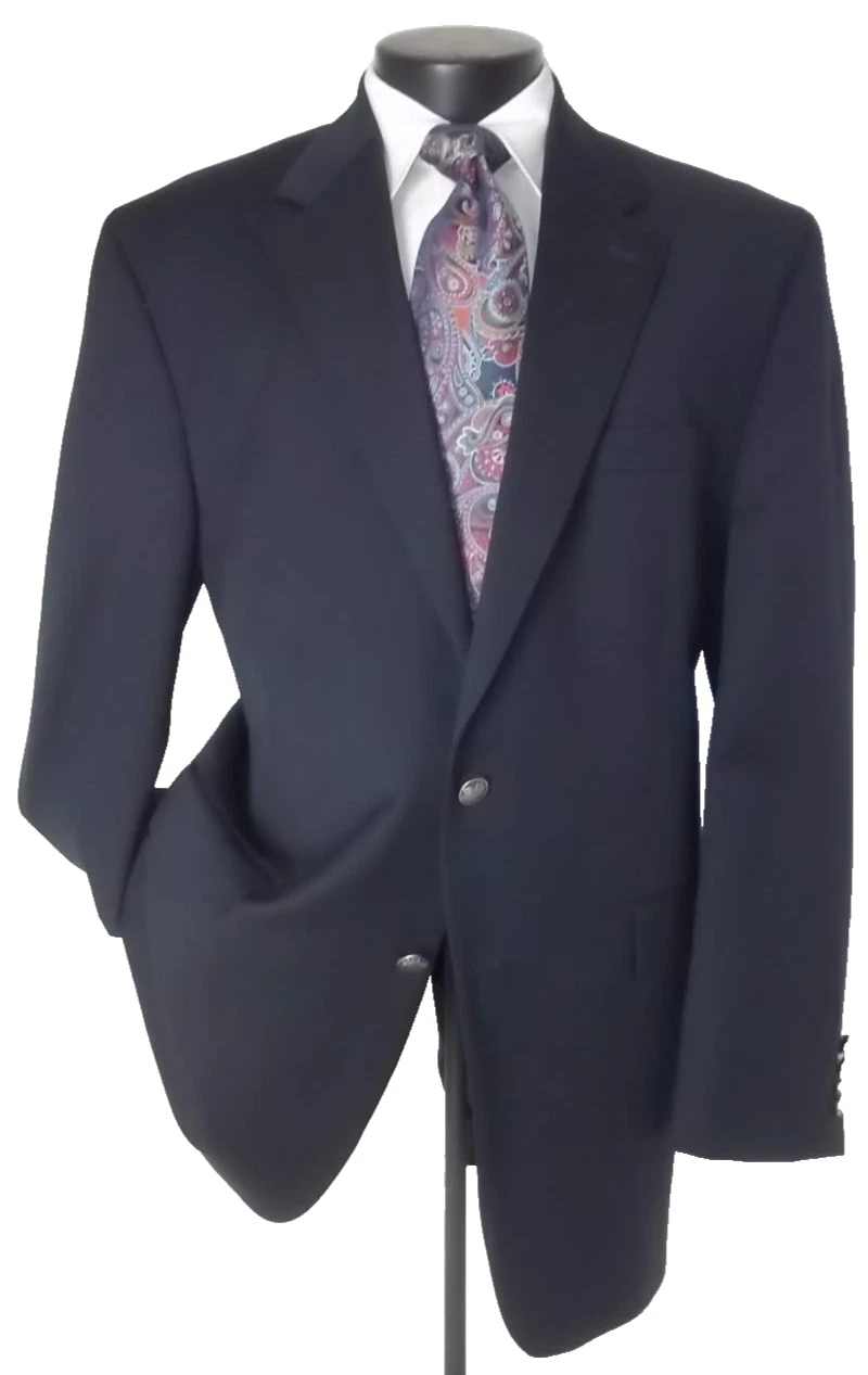 ]] Giacca Blazer Cappotto Michael Kors Tinta Unita Blu Navy 2 Bottoni Lana 46L