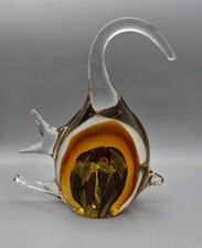 Murano Tropical Fish Hand Blown ART GLASS 9 Sommerso Amber Aventurine