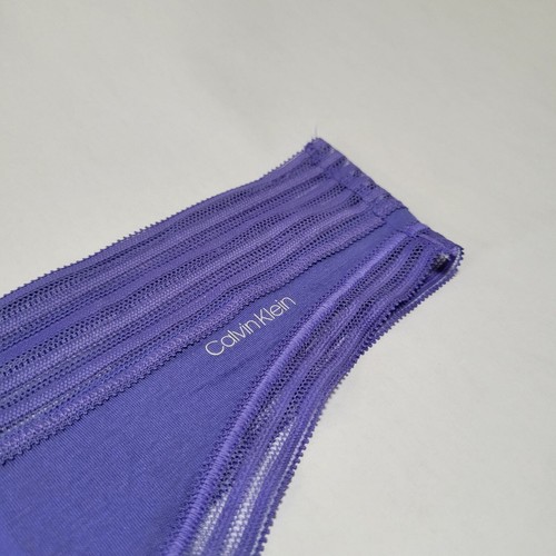 Calvin Klein Striped-Waist Thong QD3670 Blue Iris Purple Size L - Picture 4 of 9