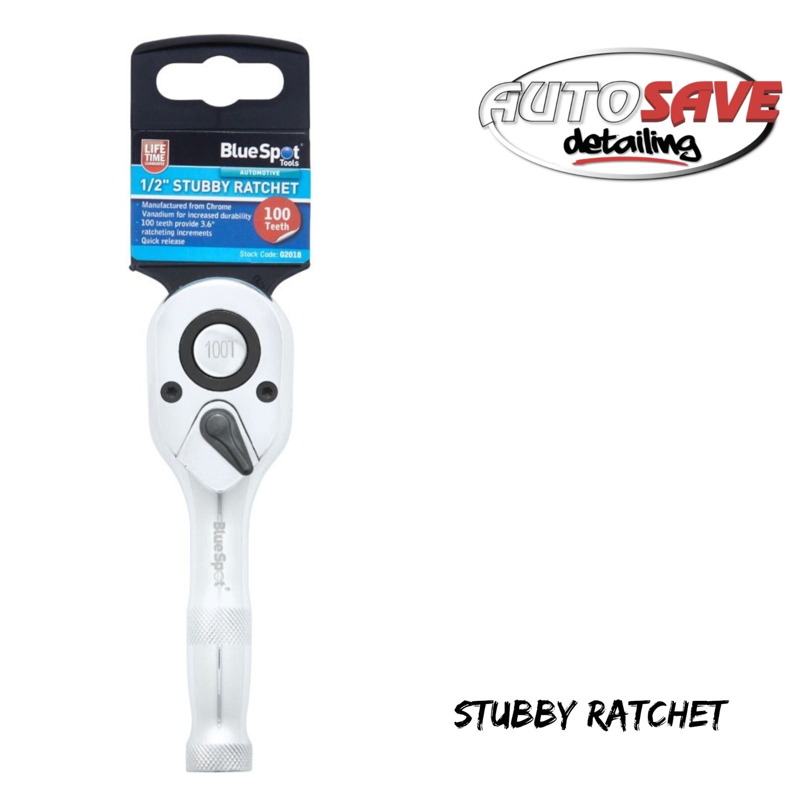 BlueSpot - 1/2"" Stubby Ratchet (100 Teeth)