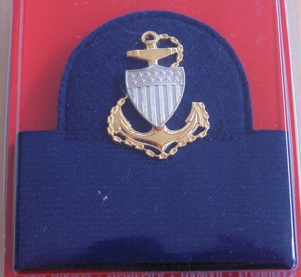 USCG US COAST GUARD CPO CHIEF PETTY OFFICER COMBINATION CAP BADGE HAT
