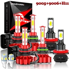 For Dodge Durango 2016-2020 6000K LED Headlight Hi-Lo Beam Fog Light Bulbs Kit