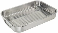 Brand New 15.25" ExcelSteel Multiuse w/ Rack & Foldable Handles, Roasting Pans