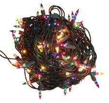 MultiColor Mini Lights String 100 Count Green Wire Christmas New witho0ut Box