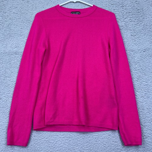 Sutton Cashmere Damen 100% Kaschmir Pullover Large Hot Pink Rundhals Strickpullover