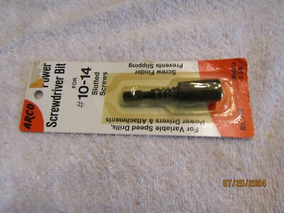 Vintage Arco Power Screwdriver Bit #10-14 Slotted No 718 New Old Stock NOS USA