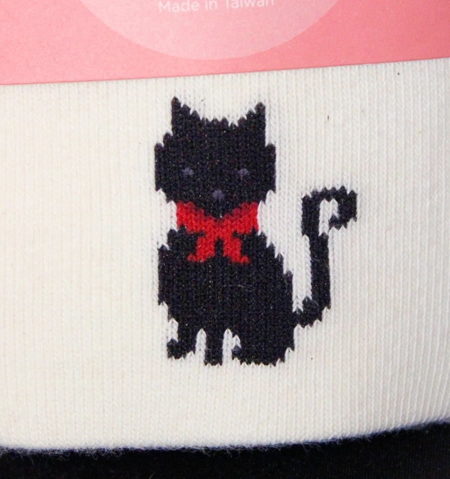 Medias Gymboree Glamour Kitty 2007 talla 8-10 nuevas con etiquetas gato de invierno con lazo rojo Foto 2 de 4