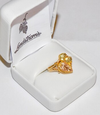 Black Hills Gold 10k Landstrom's Triple Leaf Ring Size 1/2