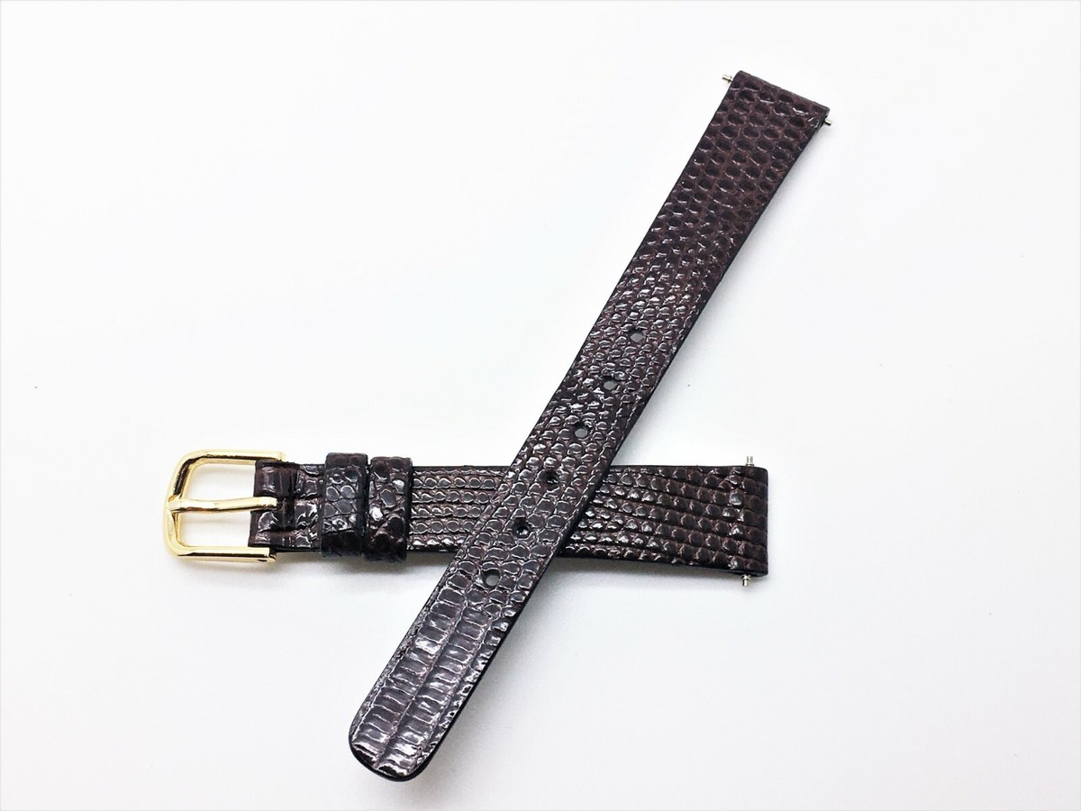 SEIKO Womens 13MM Black Universal Replacement LIZARD LEATHER WATCH BAND New OS Seiko Black Wristwatch Bands 13 mm Band Width for sale | eBay main image 4