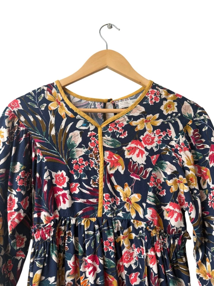 Zara Girls Floral Party Dress Si13-14 Long Sleeve Mini Short Casual Church - Image 2 of 4