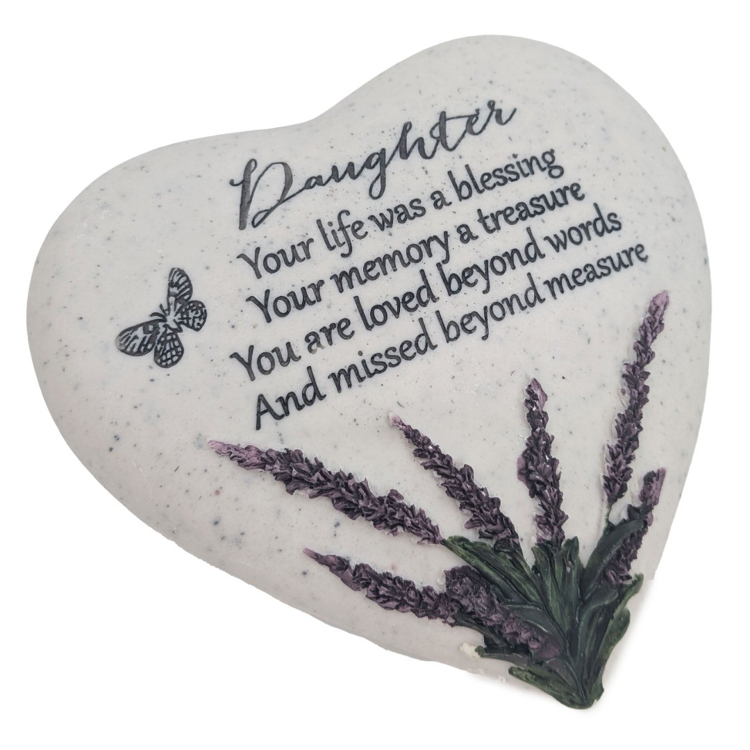 Special Daughter Graveside Memorial Lavender Flower Love Heart Grave Plaque