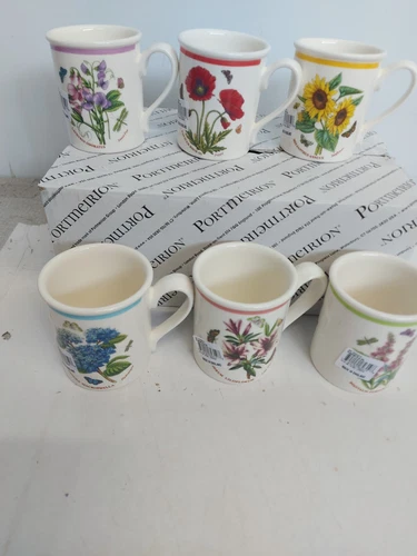Portmeirion botanic garden MEADOW set of 6 Breakfast Mugs-----9904-----