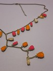 Vintage Retro Pink Orange & White Statement Necklace — photo 2