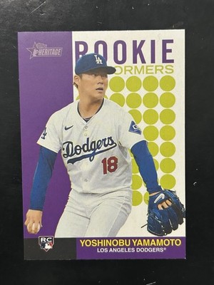 2024 Topps Heritage High Number Rookie Performers Yoshinobu Yamamoto RP-12 (RC)
