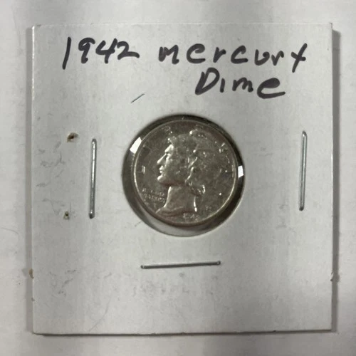 1942 Mercury Dime No Mint Mark Silver Good Condition