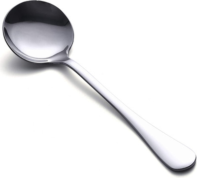 Soup Spoons, 8-Piece Premium Stainless Steel Spoons Heavy-Weight round Spoon Fla