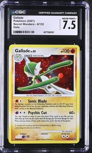 CGC 7.5 NEAR MINT+ Gallade 2007 Secret Wonders 6/132 Holo Pokemon Card