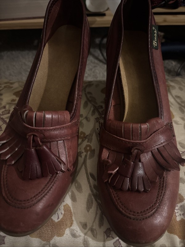 Vintage Bass Tassel Loafer Heels Size 7
