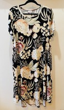 LuLaRoe Carly XL Women’s Floral Swing Dress High-Low Hemline EUC