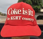 vtg Coke Is It KGRT Country Puffy Rsised Ink Snapback Cap Hat Las Cruces Radio — photo 1