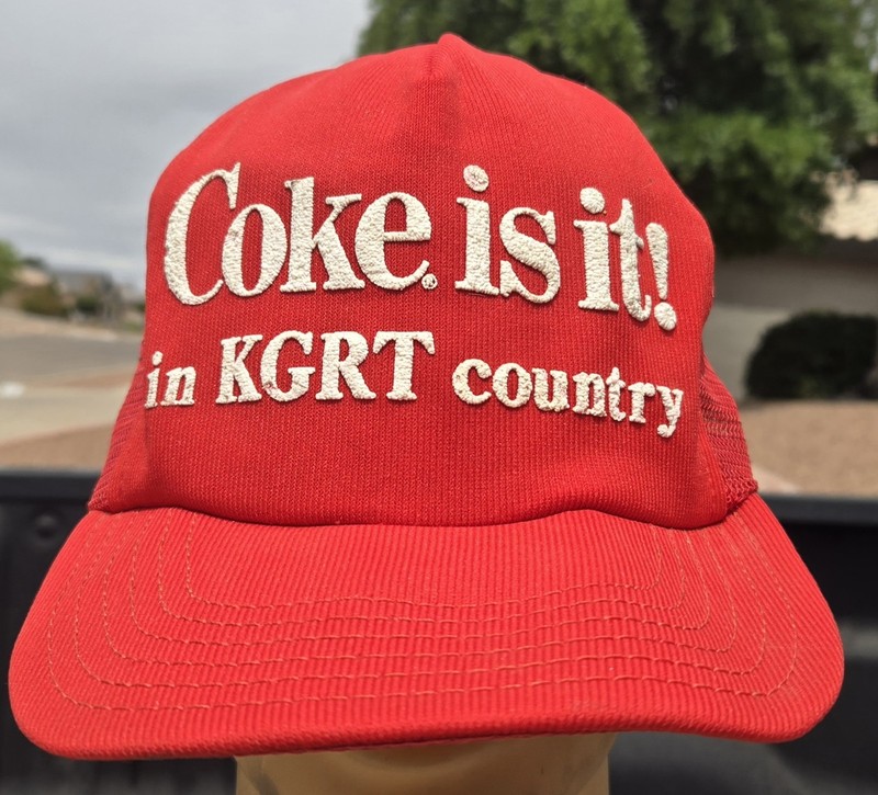 vtg Coke Is It KGRT Country Puffy Rsised Ink Snapback Cap Hat Las Cruces Radio