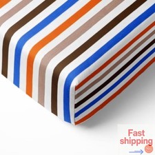 Bacati 100 Cotton Pin Striped Crib Fitted Sheet - US Standard