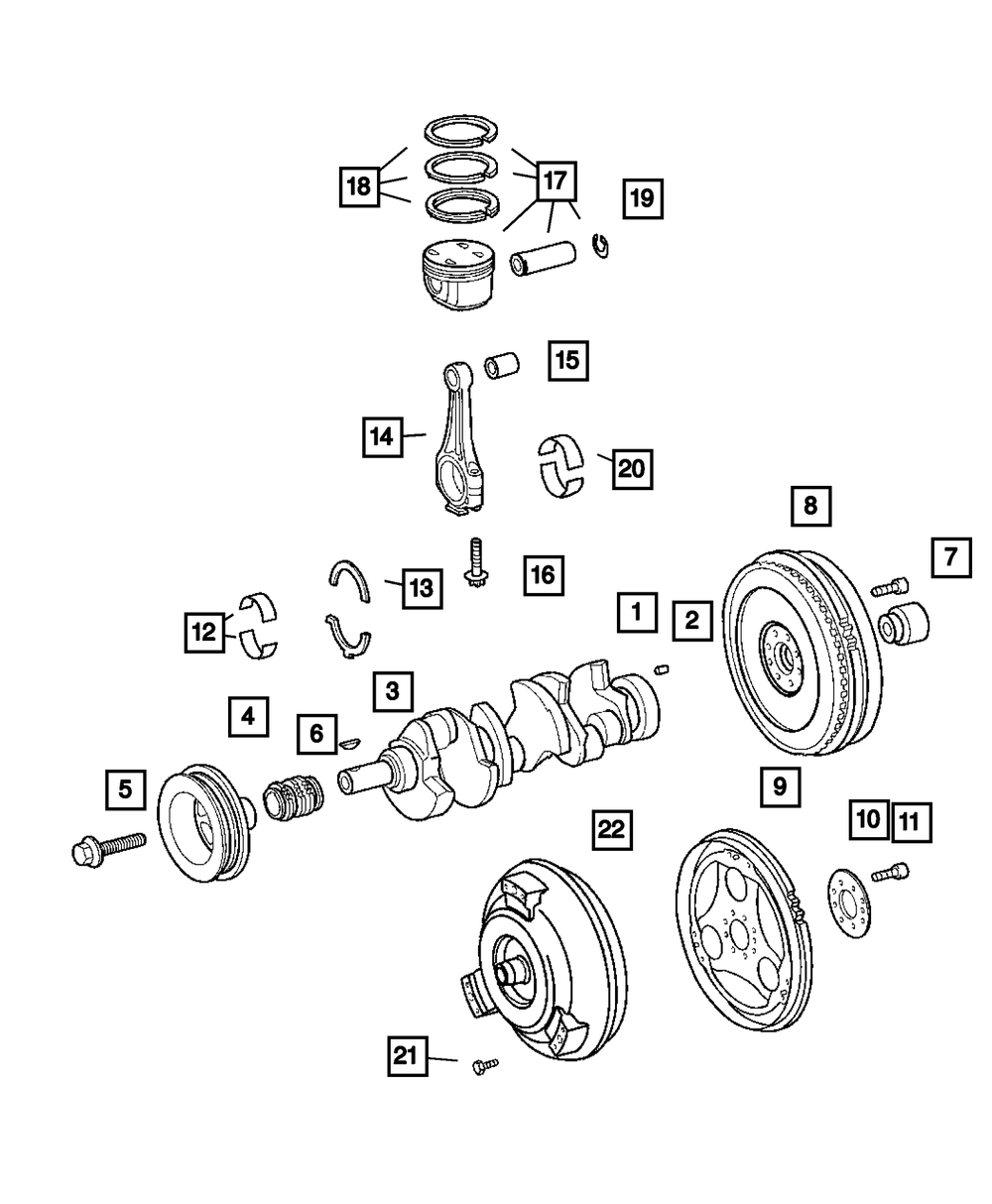 Genuine Mopar Crankshaft 5159230AA OEM Replacement Part