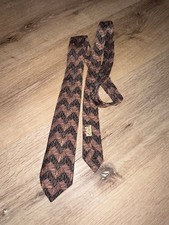 Vintage Mid Century Skinny Tie Wembley Gold Black Embroidered