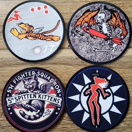 NOSE ART WW2 plane RAF USAF fighter squad bomber flying jacket SEW IRON ON PATCH