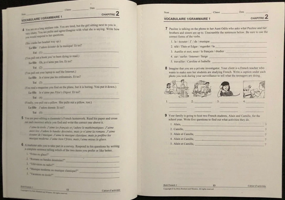 BIEN DIT! FRENCH 1 (Cahier d'activites) - STUDENT WORKBOOK (2012) - Image 4 of 4