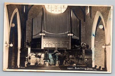 #ad #ad Bradenton FL Presbyterian Church Organ Real Photo RPPC Postcard 1920s $6.59