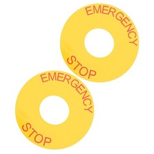  2 Pcs Emergency Stop Warning Sticker Equipment Decal Machinery Label Button