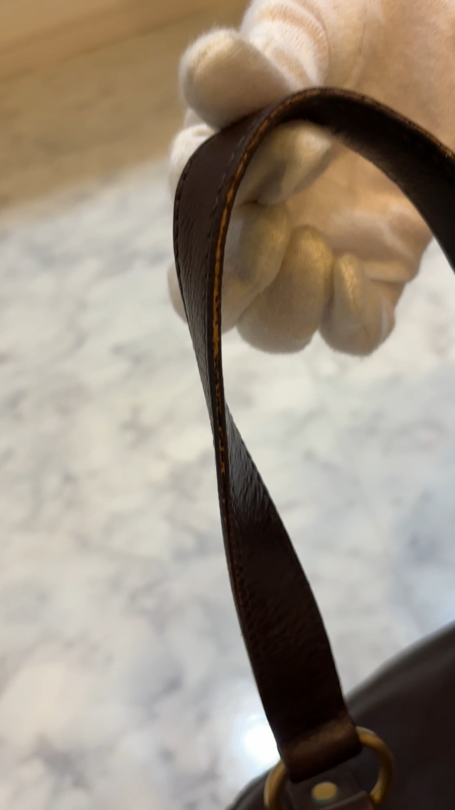 SAINT LAURENT Borsa a mano YSL M in pelle marrone vintage autentica con sacchetto antipolvere