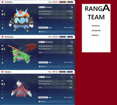 Shiny Ranked Team 4 Flambirex, Brutalanda, Stalobor PVP | Pokemon Legenden Z-A