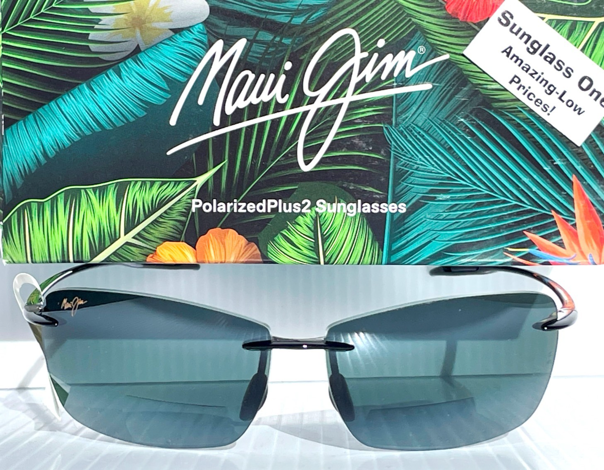 Maui Jim LIGHTHOUSE Gloss Black POLARIZED Grey +2.0 Reader