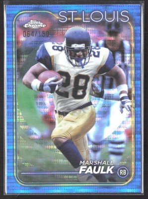 2024 Topps Chrome #101 Marshall Faulk Blue Sonar Refractor #/150