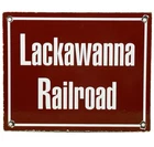 VINTAGE LACKAWANNA RAILROAD PORCELAIN SIGN TRAIN STATION MOTOR GAS OIL FREIGHT