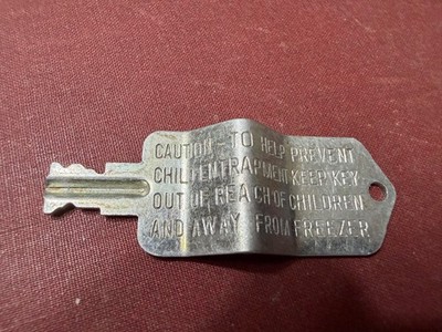 Vintage Freezer Key, Safety Key With Entrapment Warning