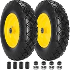 Flat-Free 16" Wheelbarrow Tire & Wheel - Fits Garden Carts, Wagons, Trailers