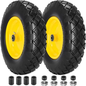 Sans frais 16" Pneu de la brouette & Roue - Convient aux chariots de jardin, wagons, remorques