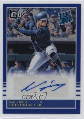 2019 Panini Donruss Optic Blue Prizm 14/50 Luis Urias #R85-LU Auto RC rs2