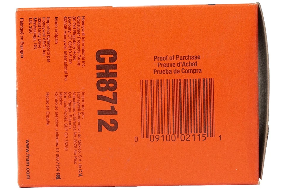 FRAM Extra Guard Replacement Oil Filter Fits 01-09 Volvo S60 Model Number CH8712 Foto 4 de 4
