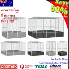 Large Bird Cage Aviary Galvanised Steel Budgie Pigeon Stand Mesh Cages Lockable