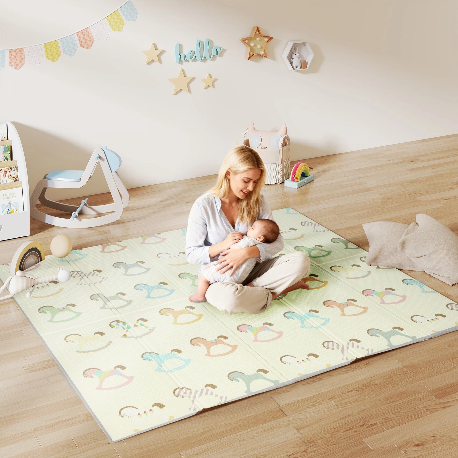 Baby Play Mat Double Sided, Kids Crawling Mat, Traffic and Rocking Horse Theme
Opens in a new window